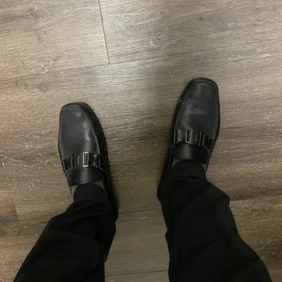 Ferragamo loafers size 10 used Salvatore Ferragamo Flori 2 Stitched Black Leather Loafer  main image 4